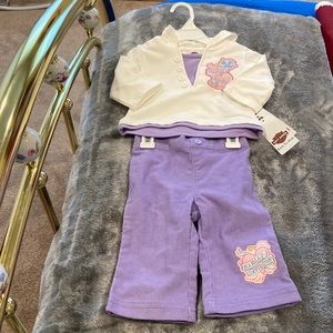NWT Harley Davidson 2 piece baby outfit set with hood, 3-6M